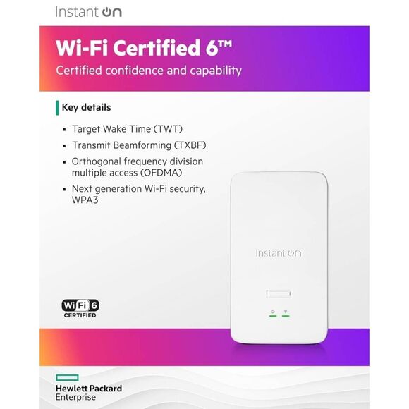 HPE Networking Instant On AP22D (US) - wireless access point - Wi-Fi 6 (S1U75A) - Picture 5 of 9